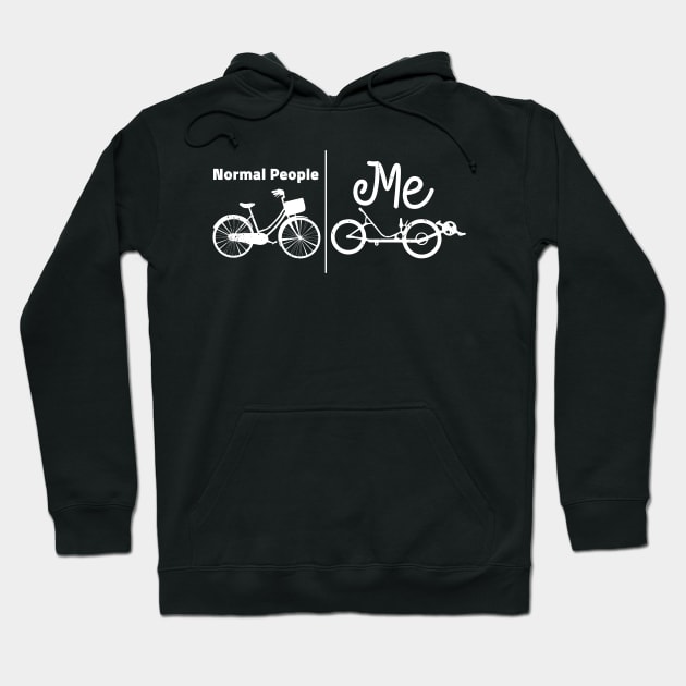 Normal bikers vs recumbent bikers / recumbent bicycle gifts, recumbent lover present Hoodie by Anodyle